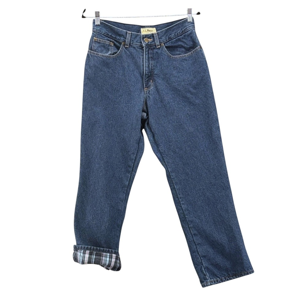LL Bean Flannel Lined‎ Jeans Medium Wash 10P